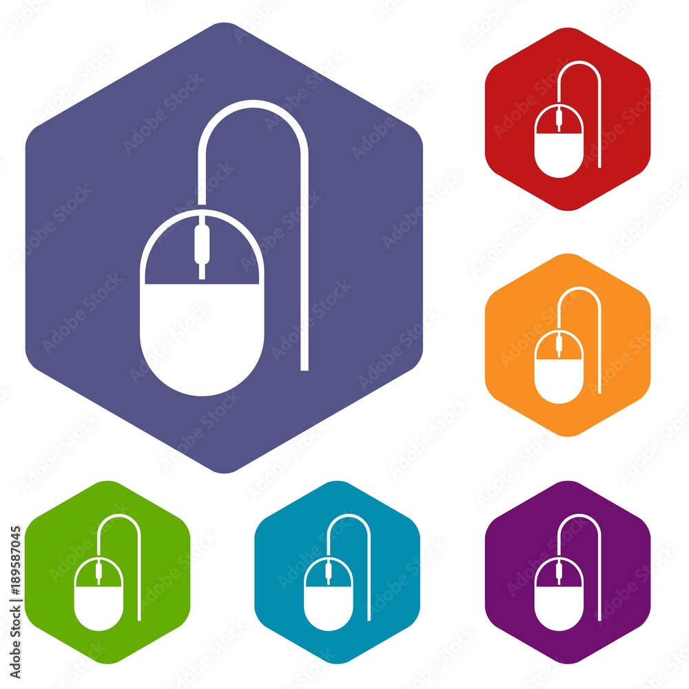 Poster computer mouse icons set