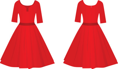 Fototapeta premium Red dress. vector illustration