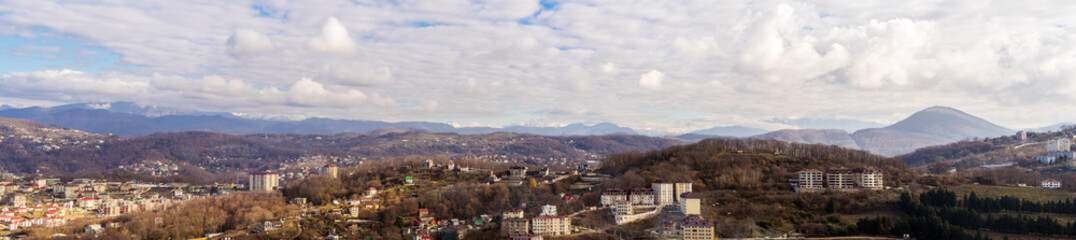 Fototapeta na wymiar panorama of the Caucasian mountains