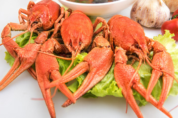 large boiled crayfish