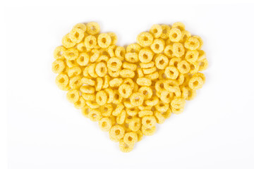 Flakes heart from cornflakes