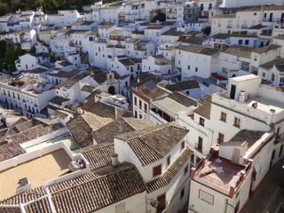 Fototapeta premium Setenil de las Bodegas , pueblo blanco de Cádiz, Andalucía (España) declarado Conjunto Histórico con entramado de casas cueva