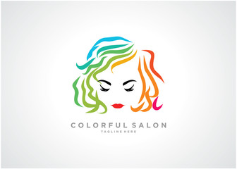 Colorful Salon Logo Template Design Vector, Emblem, Design Concept, Creative Symbol, Icon