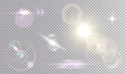 Colorful set of lens flare effects