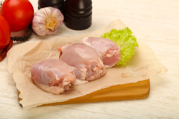 Boneless raw chicken thighs