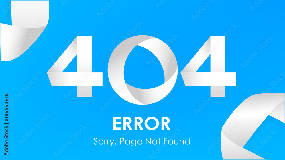 Poster 404 ribbon error page not found vector graphic background