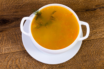 Chicken soup with vegetables