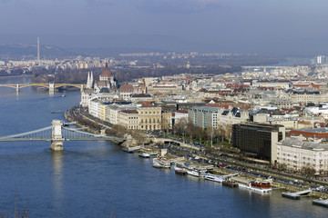 Fototapeta na wymiar Skyline of Budapest from Gellert Hill
