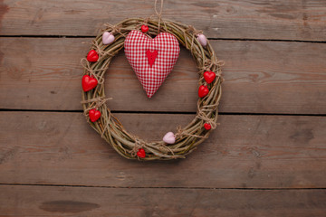 Happy Valentines Day love celebration in a rustic style isolated.