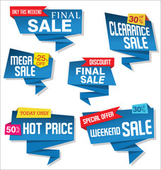Modern origami sale stickers and tags collection