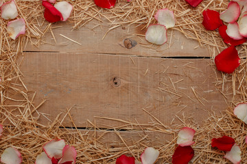 Happy Valentines Day love celebration in a rustic style isolated.