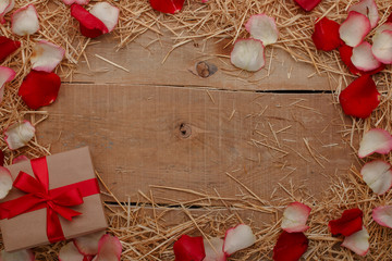 Happy Valentines Day love celebration in a rustic style isolated.