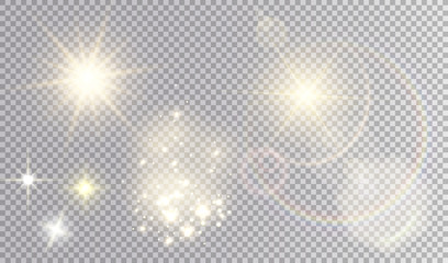 Various yellow light effects set