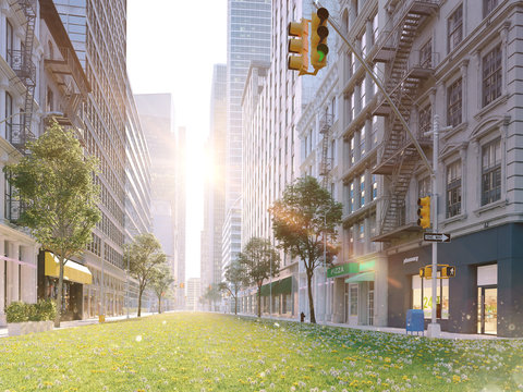 ecologically big city life. 3d rendering