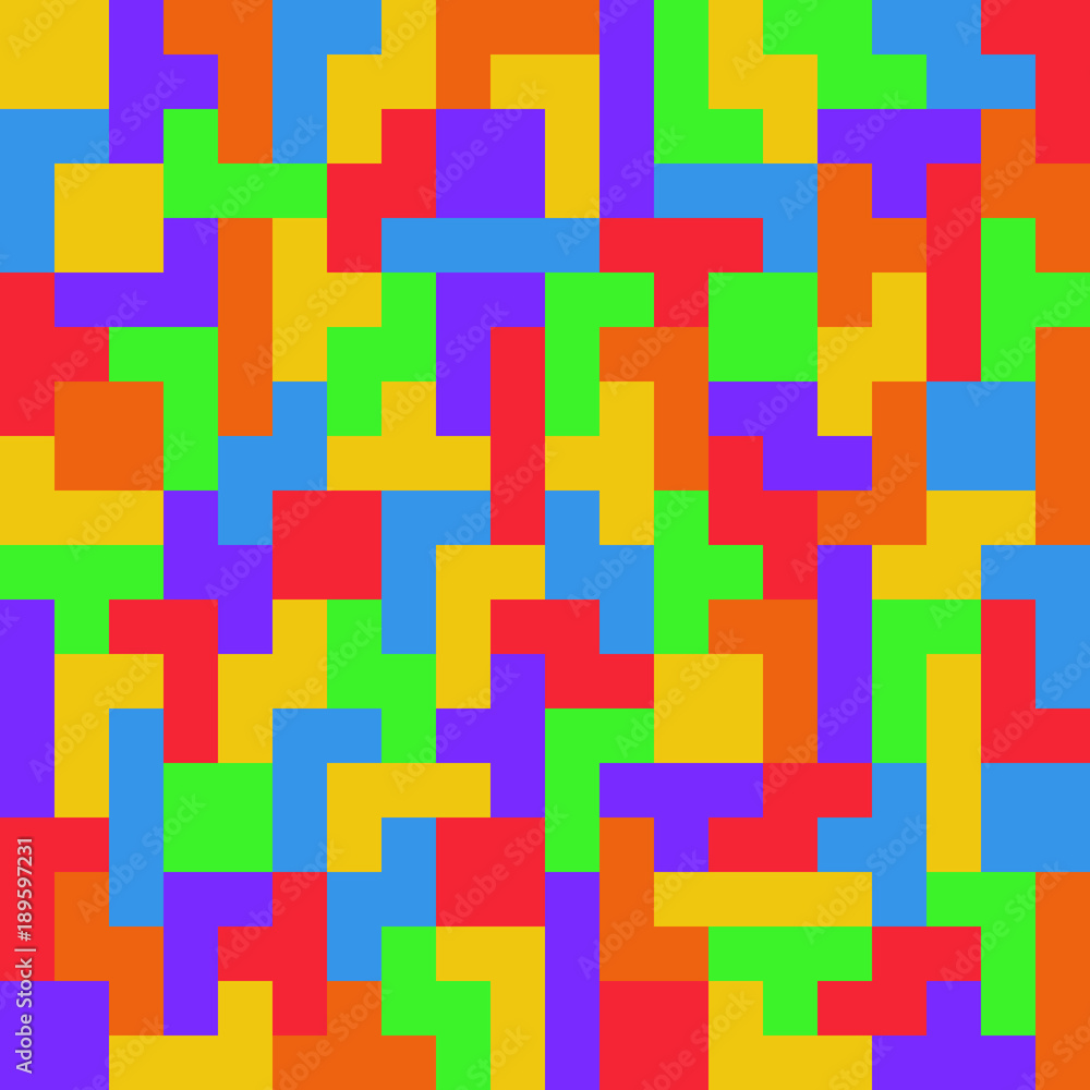 Aufkleber seamless flat ui colors tetris pattern without lines vector illustration