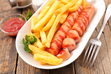 sausage and french fries