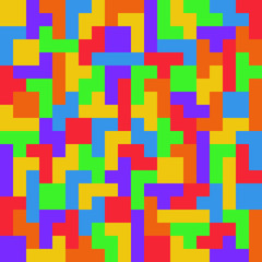 Seamless flat UI colors tetris pattern without lines vector illustration