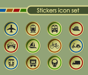 transport round sticker icons for your creative ideas