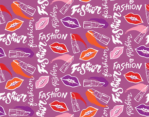 Hand drawn doodle fashion pattern