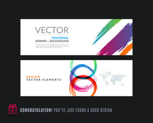 Fototapeta premium Abstract vector set of modern horizontal website banners