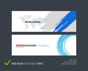 Abstract vector set of modern horizontal website banners