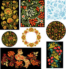 Russian folk ornaments. set