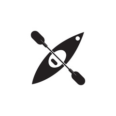 Kayak and paddle vector icon