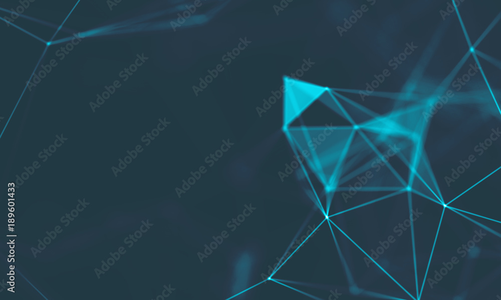 Poster abstract blue geometrical background . connection structure. science background. futuristic technolo