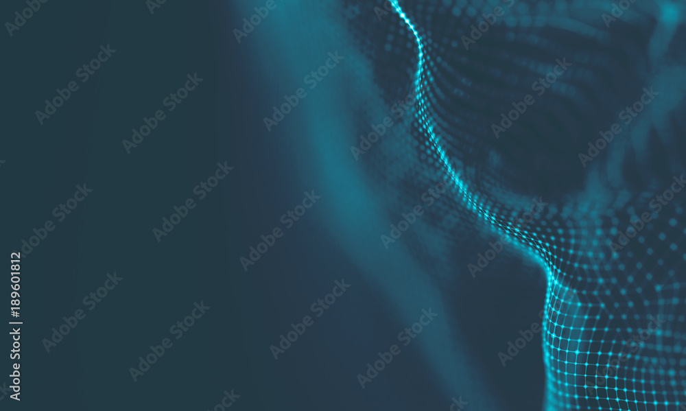 Poster abstract blue geometrical background . connection structure. science background. futuristic technolo