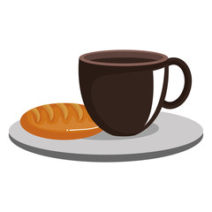 coffee cup hot with bread