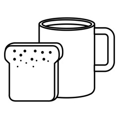 coffee cup hot with bread