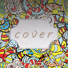 cover for print shops in an abstract style doodling