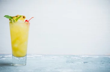 Outdoor-Kissen Sweet cocktail with pineapple and rum. Selective focus. © maxandrew