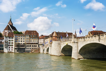 The bridge over the River Rhine in the Swiss city of Basel.