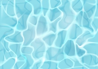 Water surface with waves and sun glare. Realistic vector background illustration.