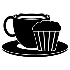 coffee cup hot with cake
