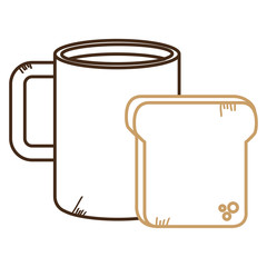 coffee cup hot with bread