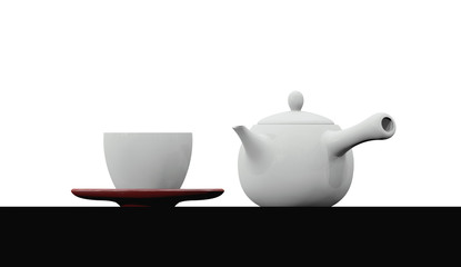 白い茶器セット
