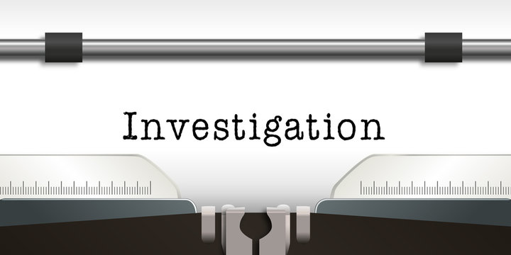 Investigation - enquête - infos - information - message - concept - détective - machine à écrire