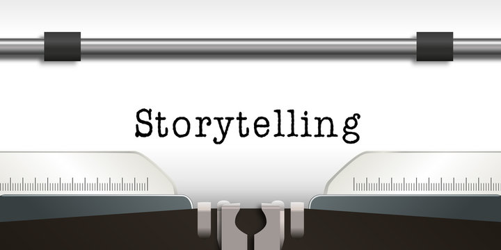 storytelling - infos - information - message, concept - histoire - publicité - machine à écrire