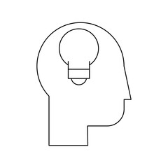 Head with bulb idea icon vector illustration graphic design