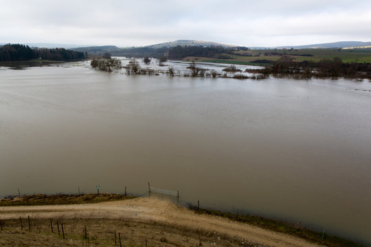 Donauhochwasser bei Untermarchtal am 24. Januar 2018