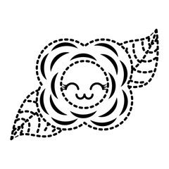 sticker flower kawaii cartoon natural vector illustration