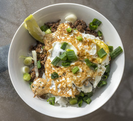 Thai food, Pahd kapao with fried egg