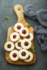 Cutout cookies with berry marmalade