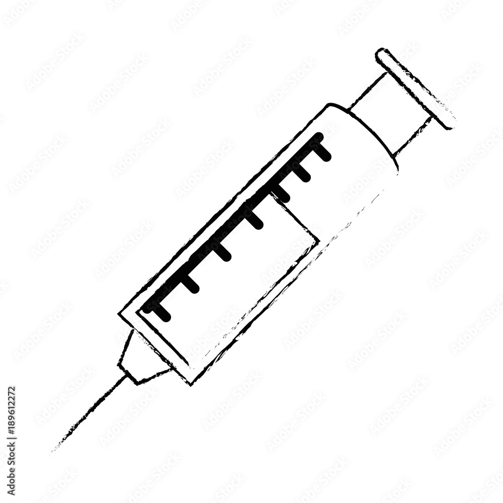 Sticker medical injection isolated icon