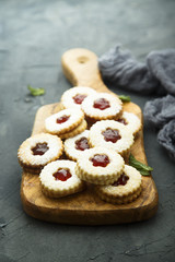 Cutout cookies with berry marmalade