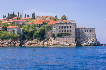 Obraz premium Small Island of Sveti Stefan on the Adriatic Sea in Montenegro