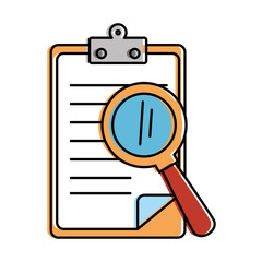 clipboard document with magnifying glass