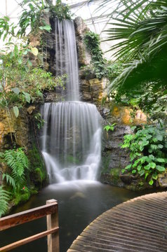 Waterfall in the greenhouse Chiangmai Thailand
